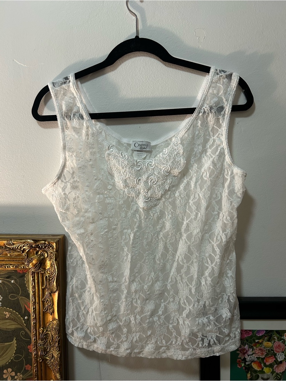 Vintage White Lace Tank Top